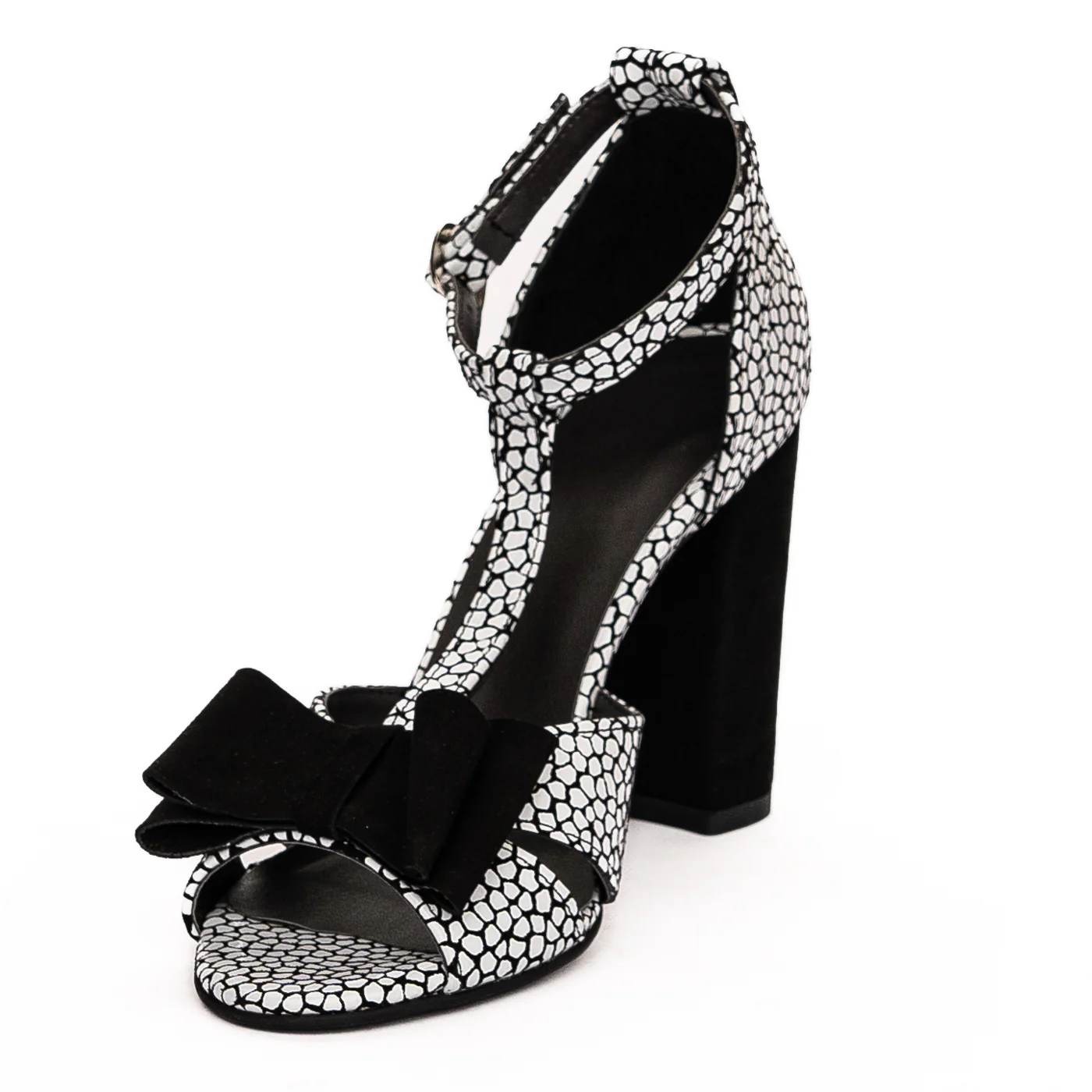 Sandale dama din piele naturala toc 9.5cm neagra 13237 - Image 3