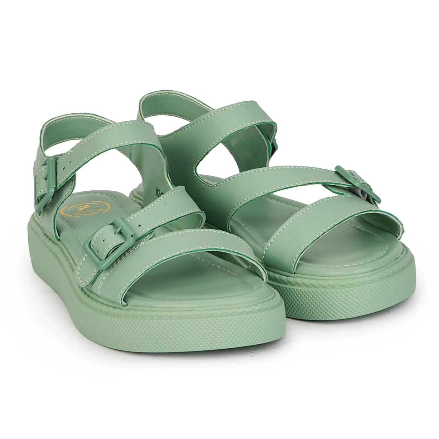Sandale dama din piele naturala verde cu talpa joasa 18230 - Image 4