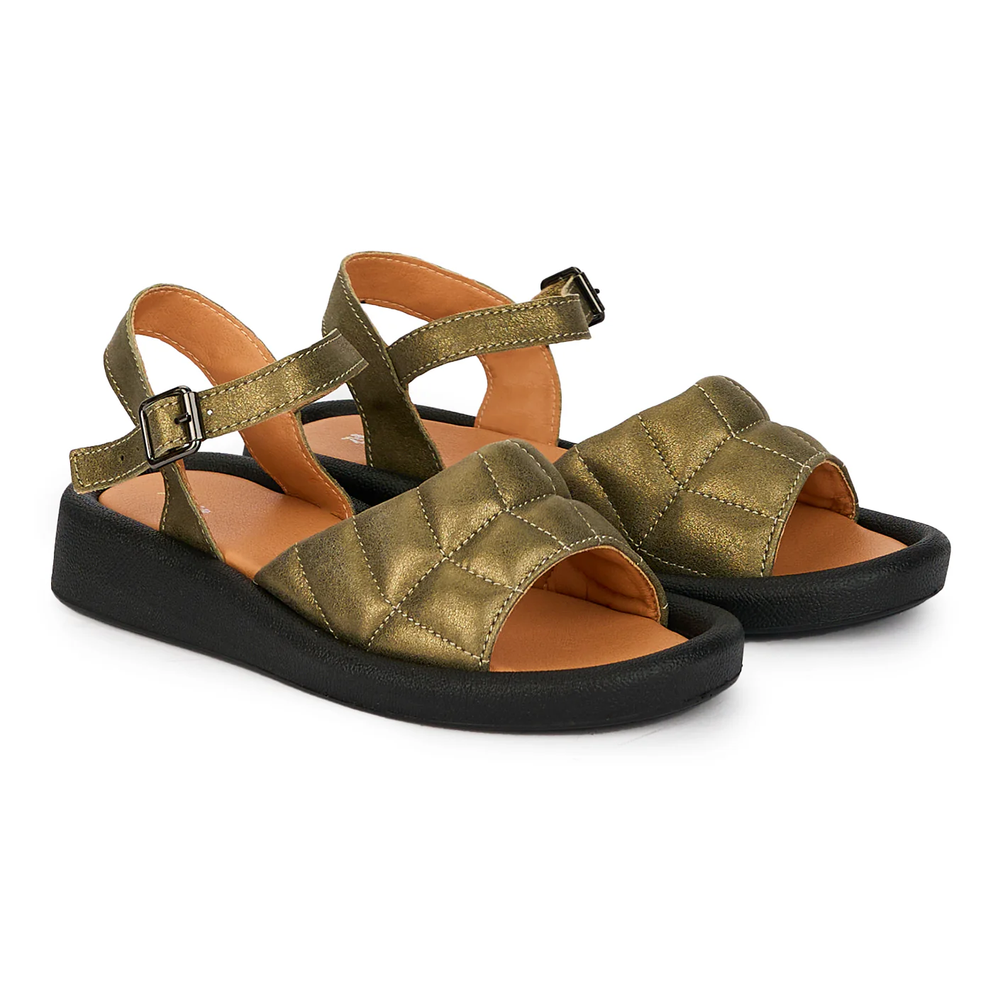 Sandale dama din piele naturala verde metalizat 18135 - Image 4