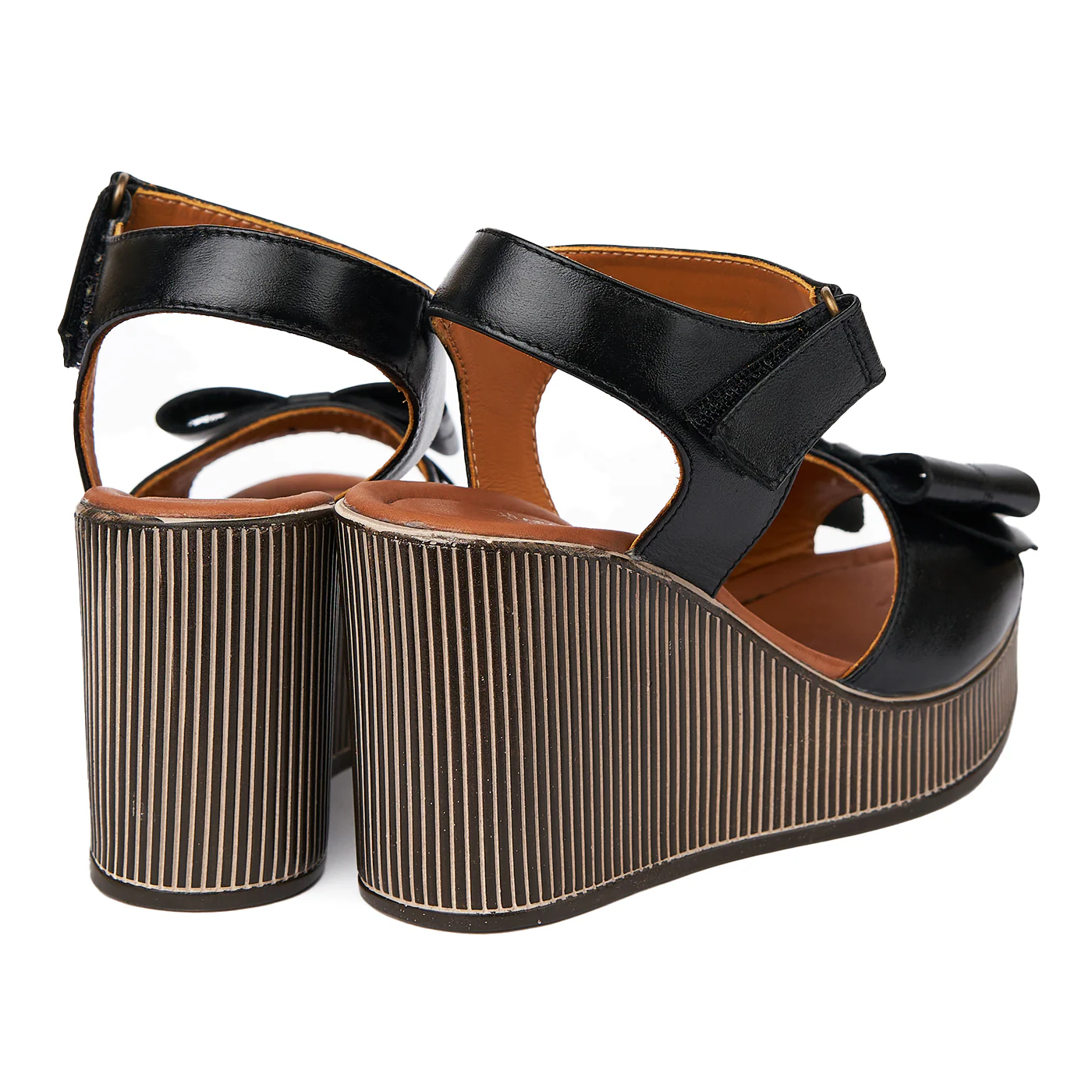 Sandale dama din piele neagra cu platforma 2366 - Image 2
