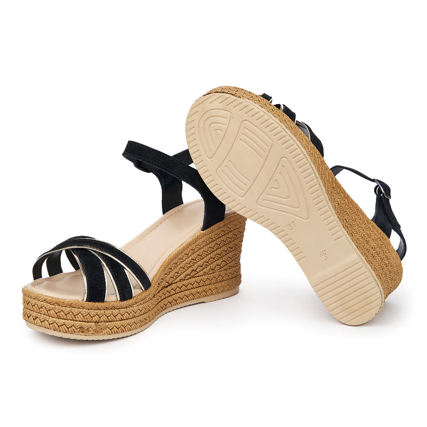 Sandale dama din piele cu platforma bleumarin 2402 - Image 3