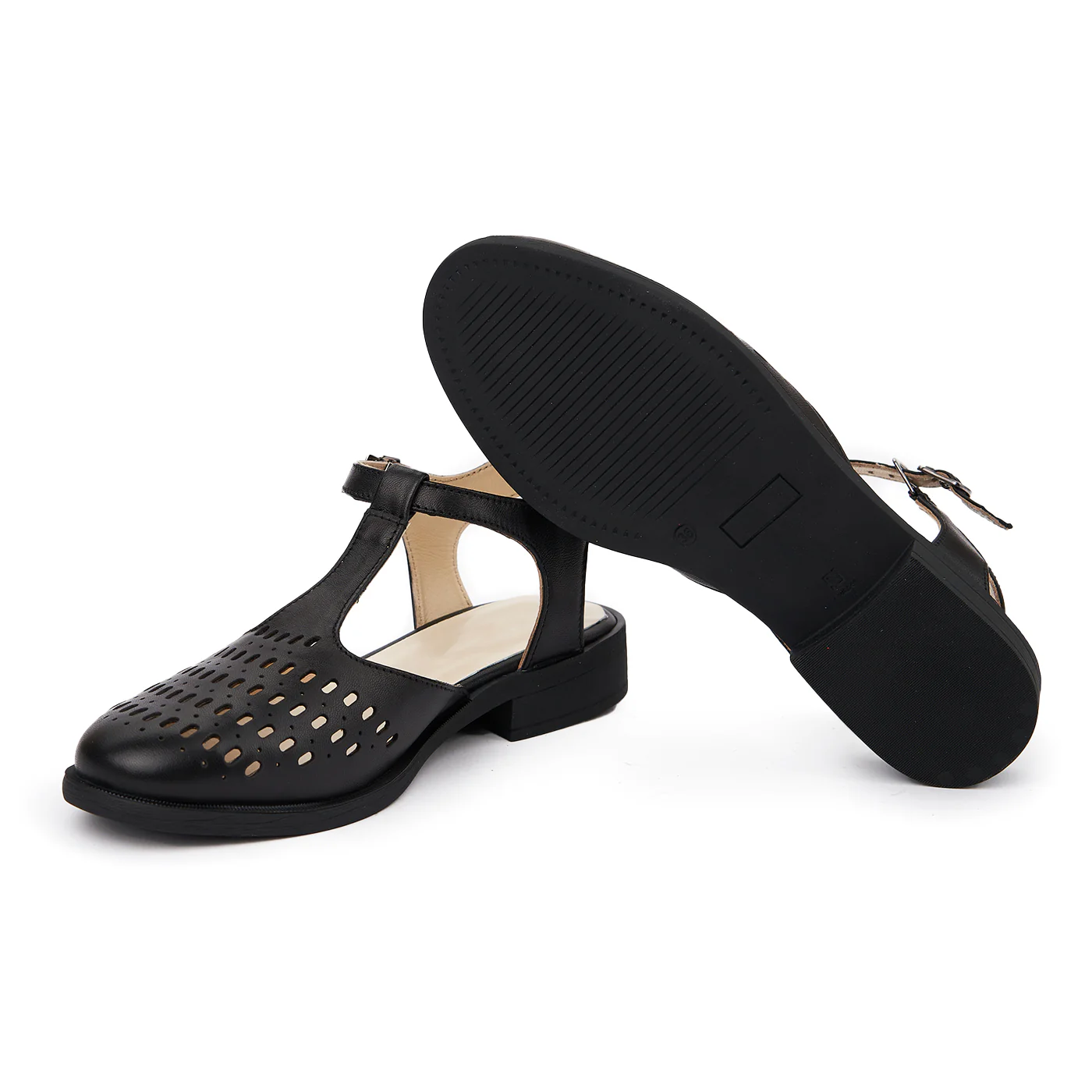 Sandale dama din piele neagra 2372 - Image 4