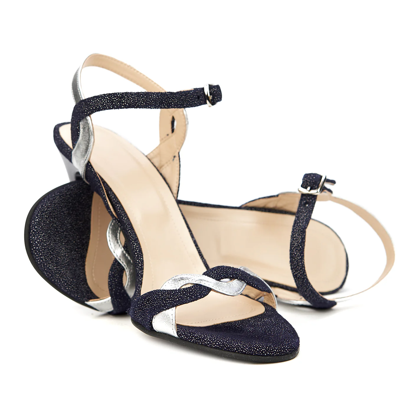 Sandale dama elegante din piele bleumarin 5161 - Image 4