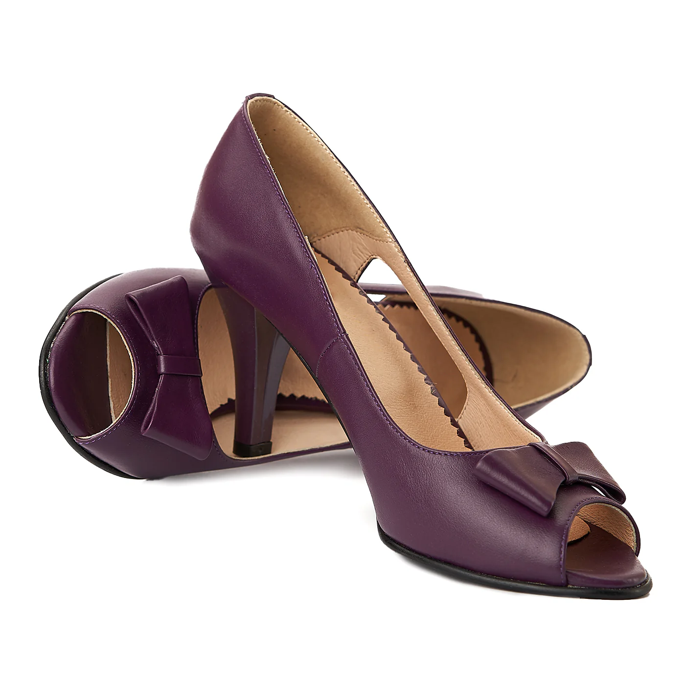 Pantofi dama eleganti din piele mov 5000 - Image 4