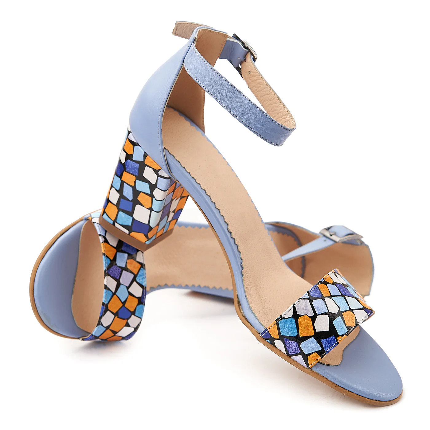 Sandale dama elegante din piele naturala blue ciel 5074 - Image 4