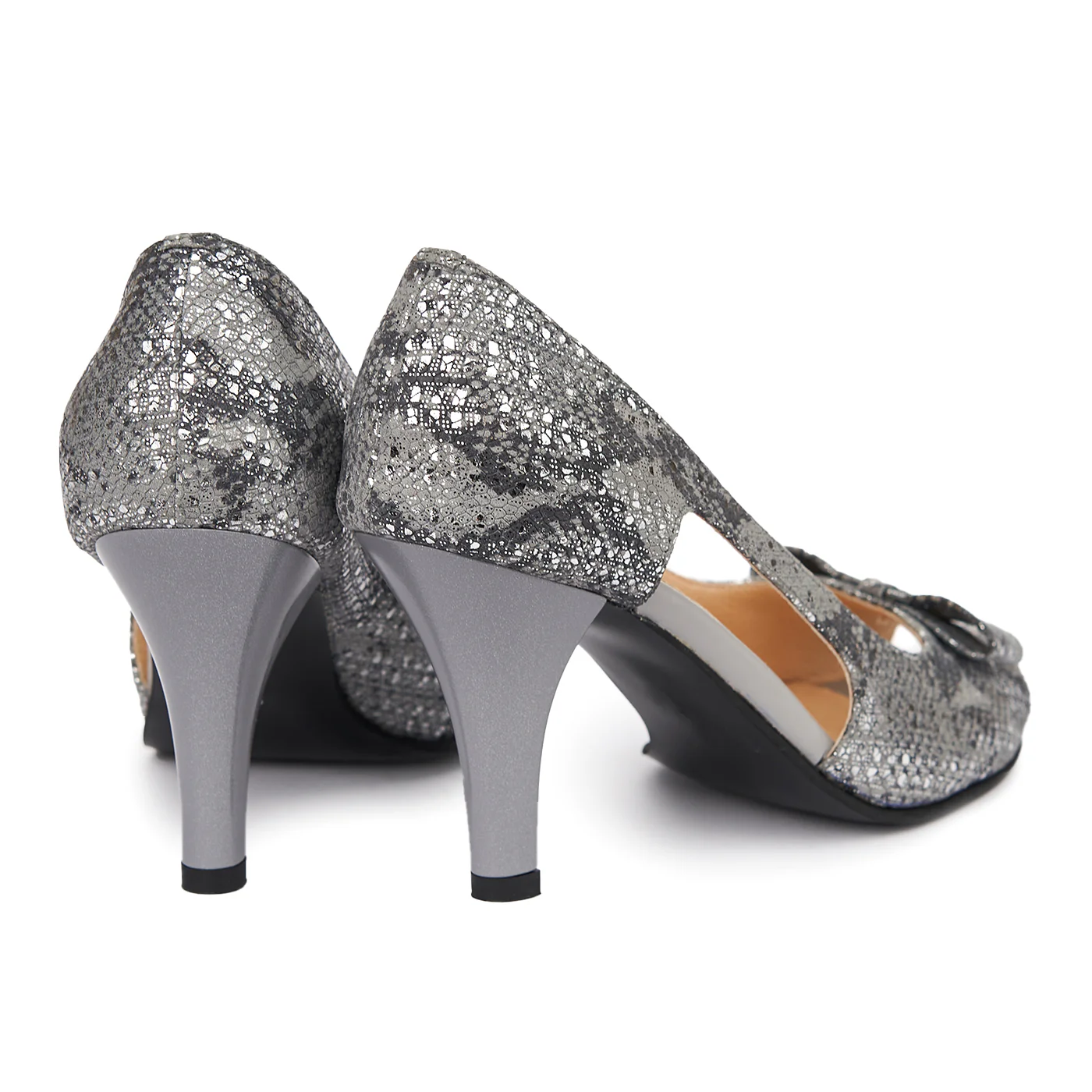 Pantofi dama eleganti din piele naturala gri 5511 - Image 2