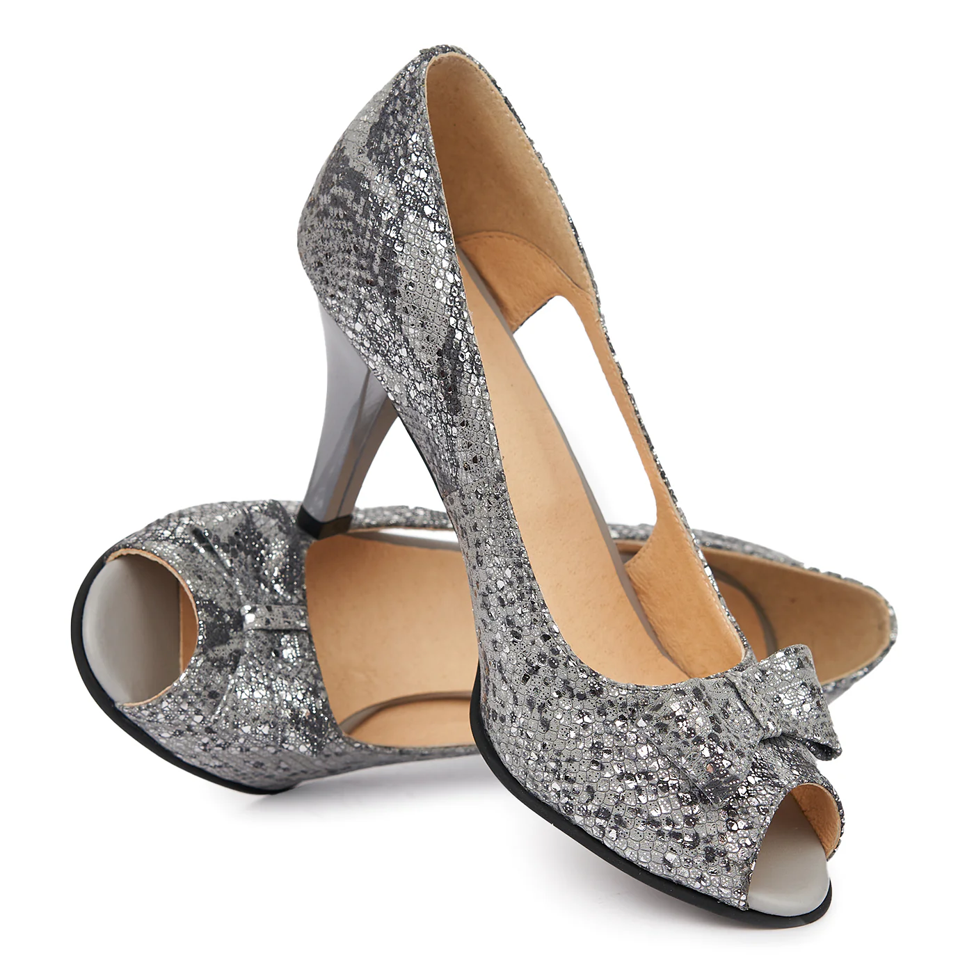 Pantofi dama eleganti din piele naturala gri 5511 - Image 4