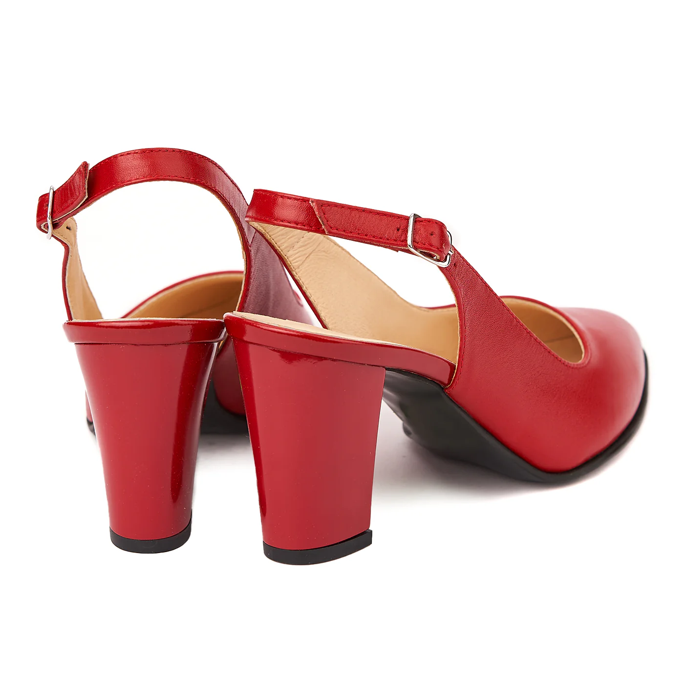 Sandale dama elegante din piele naturala rosie 5219 - Image 2
