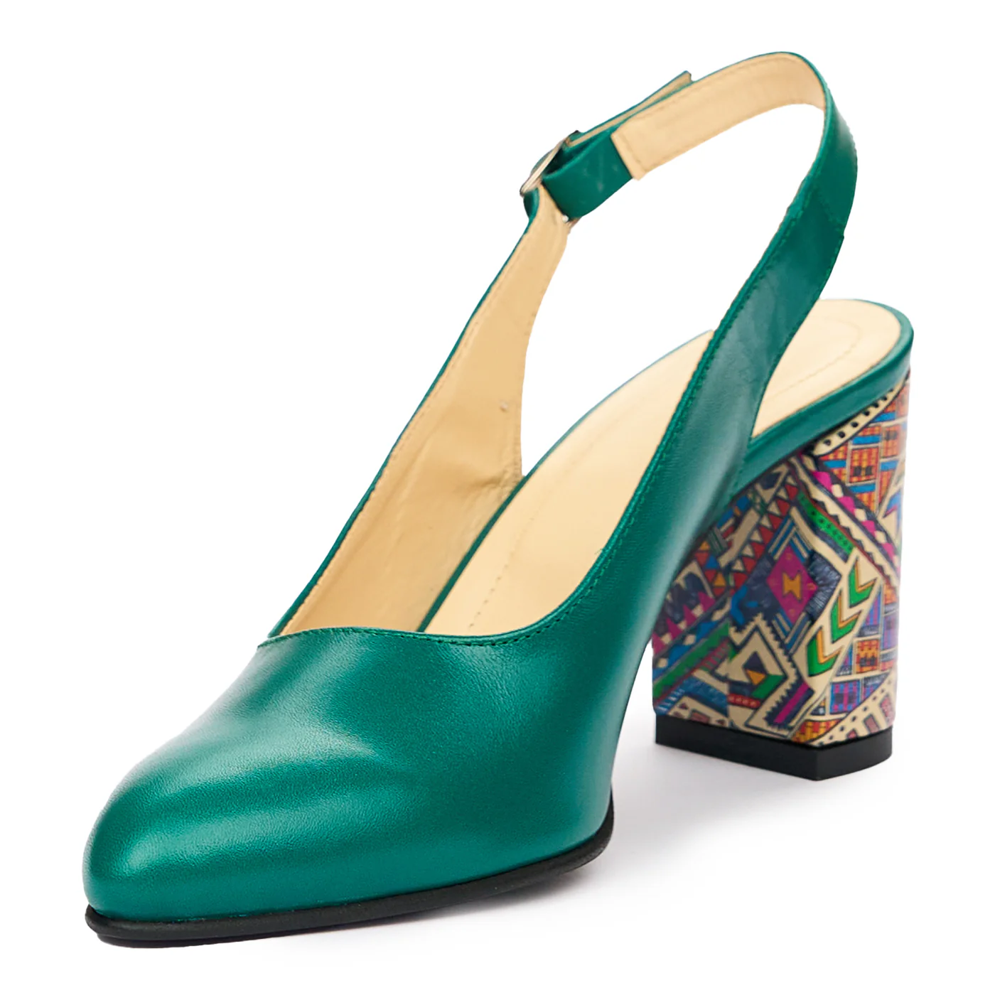Sandale dama elegante din piele naturala verde 9394 - Image 4