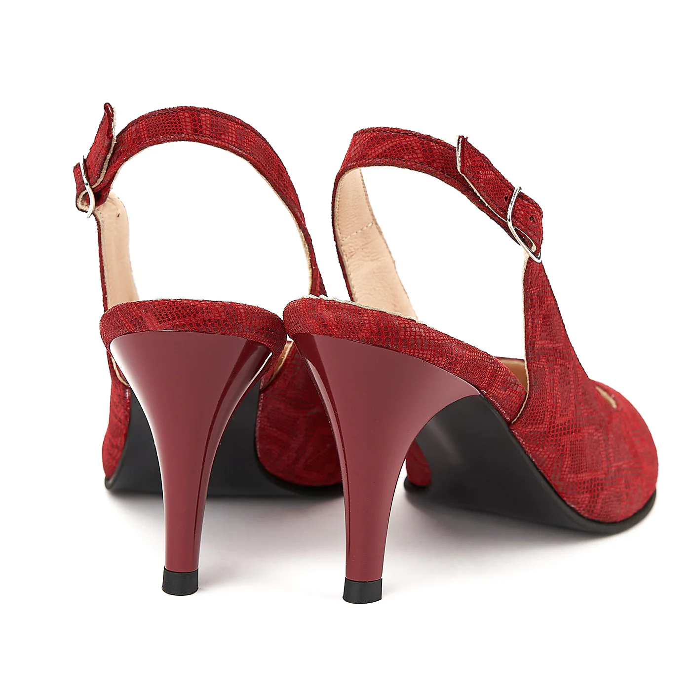 Sandale dama elegante din piele rosie cu model 5003 - Image 2