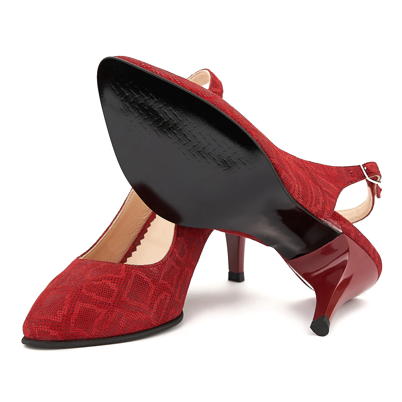 Sandale dama elegante din piele rosie cu model 5003 - Image 3