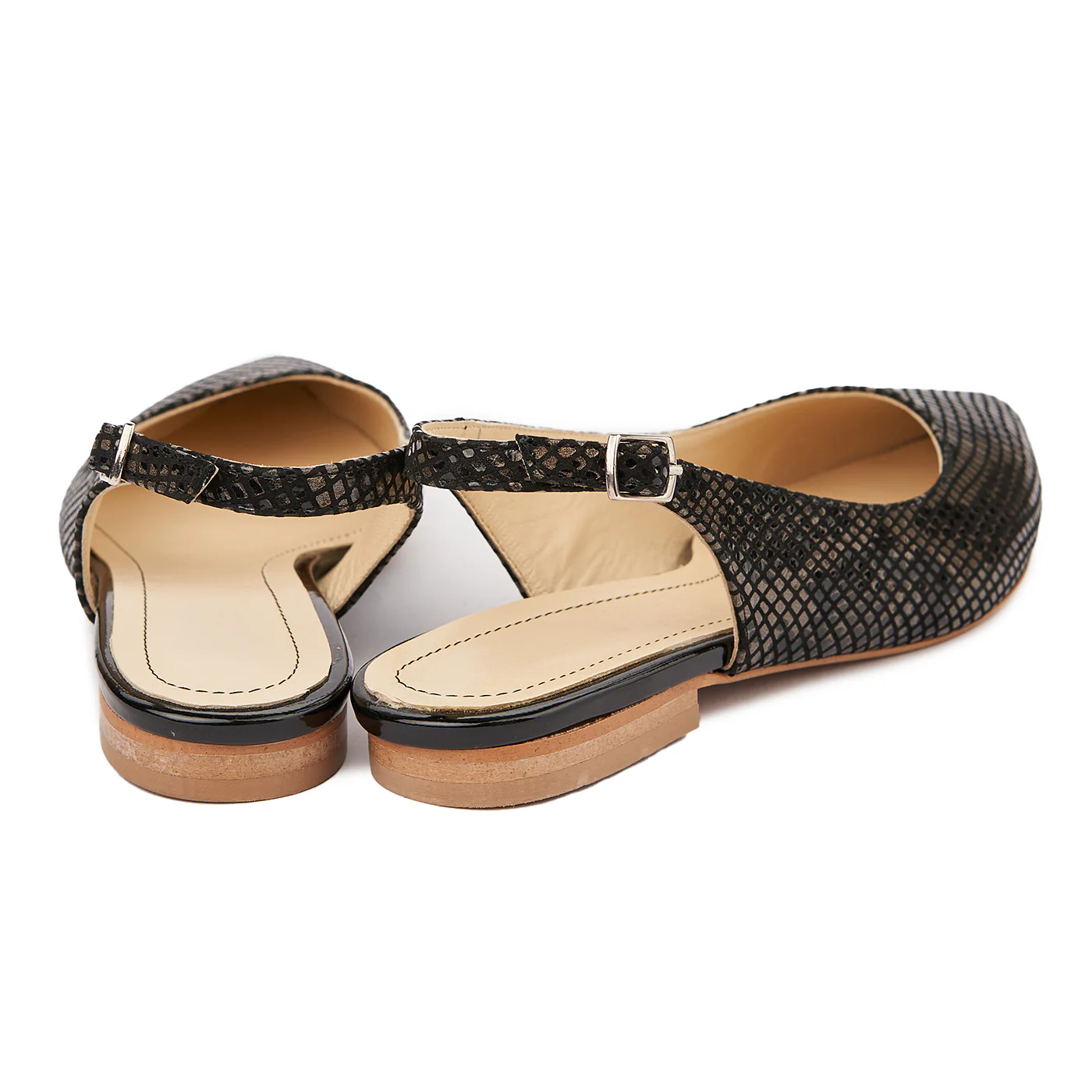 Sandale dama toc mic din piele naturala neagra 5326 - Image 2