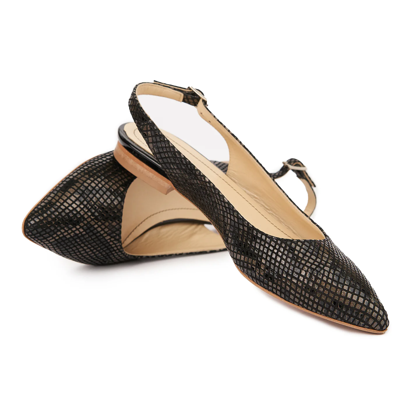 Sandale dama toc mic din piele naturala neagra 5326 - Image 4