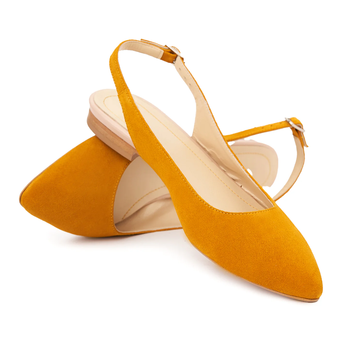 Sandale dama toc mic din piele naturala orange 5325 - Image 4