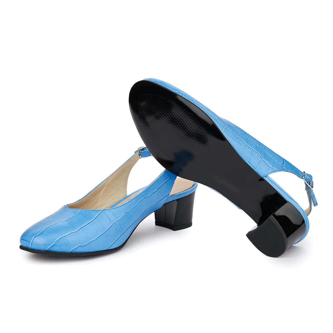 Sandale elegante din piele naturala albastra 5423 - Image 3