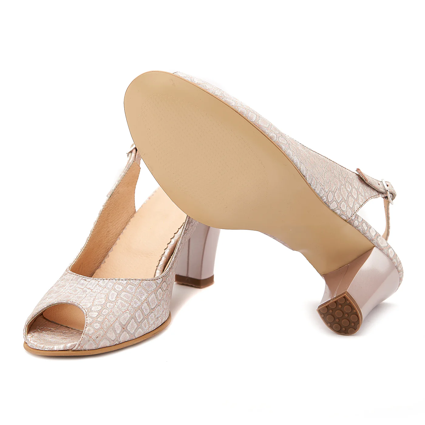 Sandale elegante din piele naturala bej 5111 - Image 3