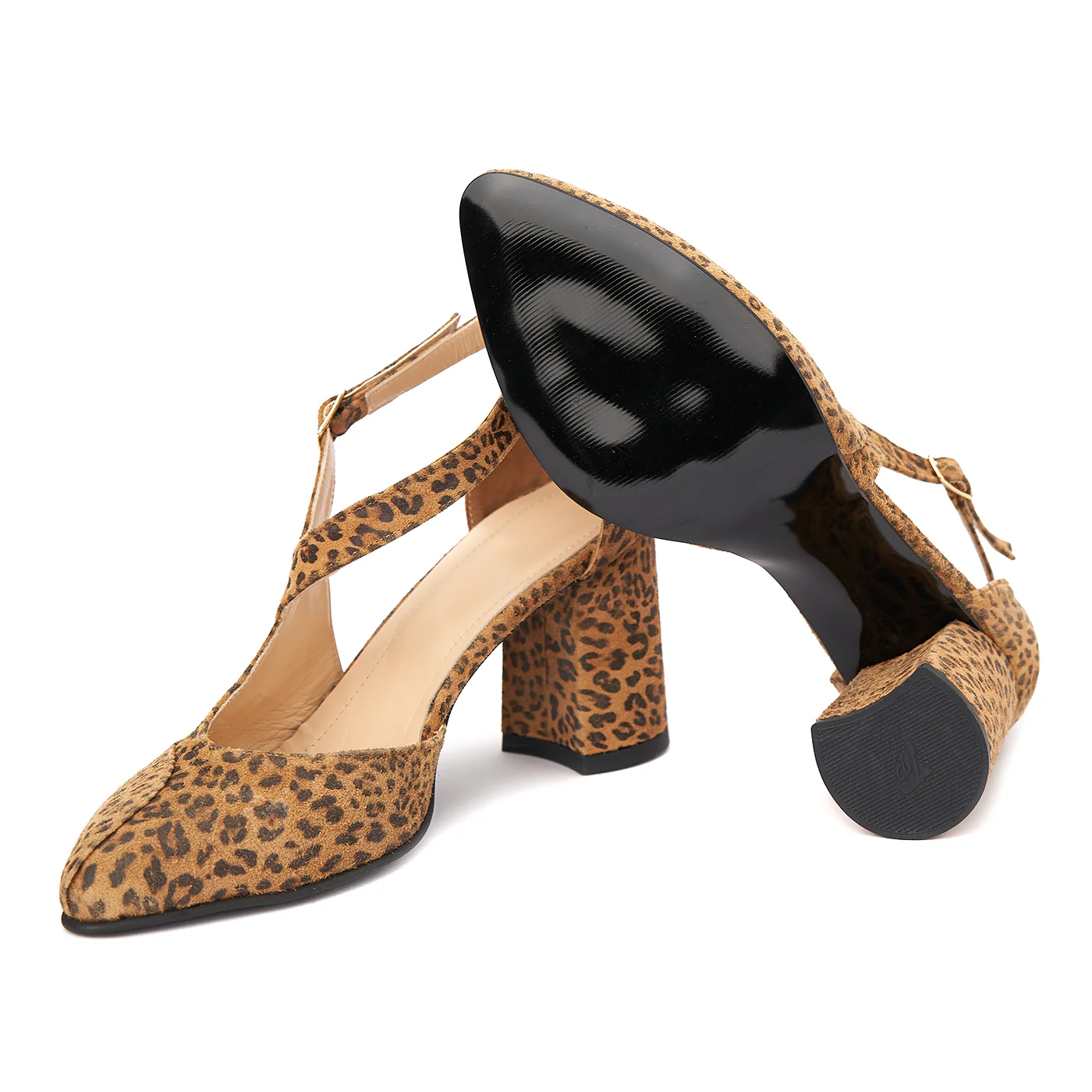 Sandale elegante din piele naturala cu toc gros 5267 - Image 3