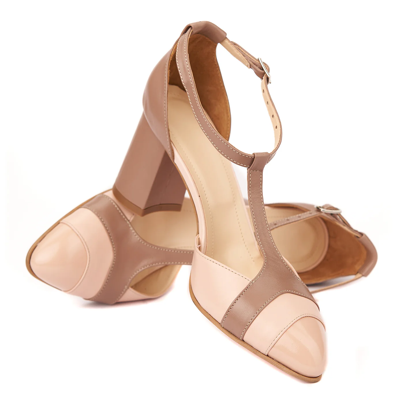 Sandale elegante din piele naturala cu toc gros 5291 - Image 4