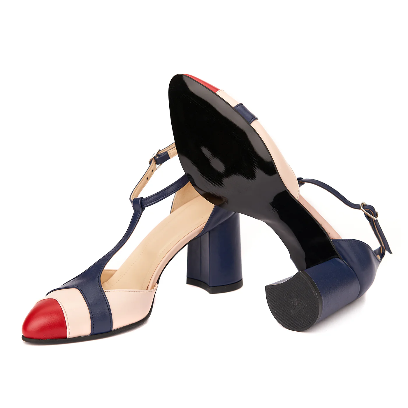 Sandale elegante din piele naturala cu toc gros 5296 - Image 3