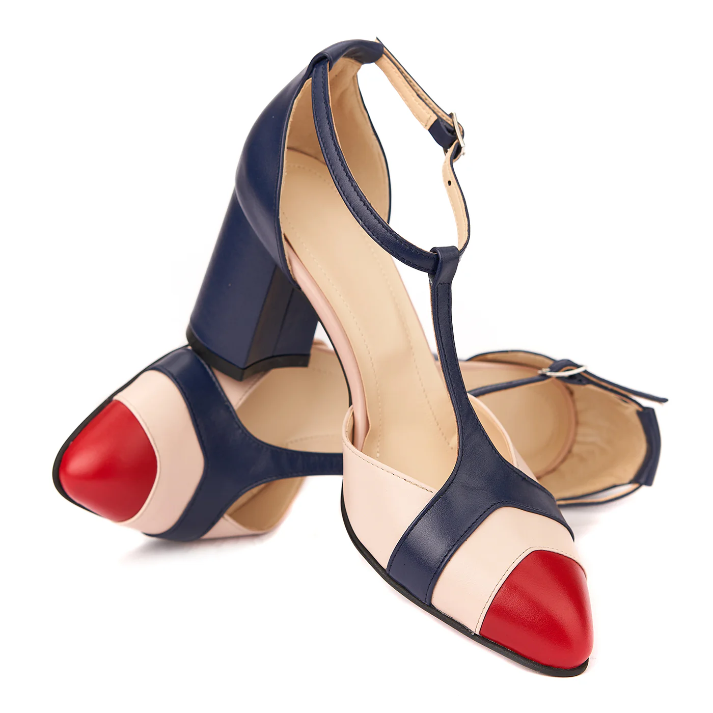 Sandale elegante din piele naturala cu toc gros 5296 - Image 4