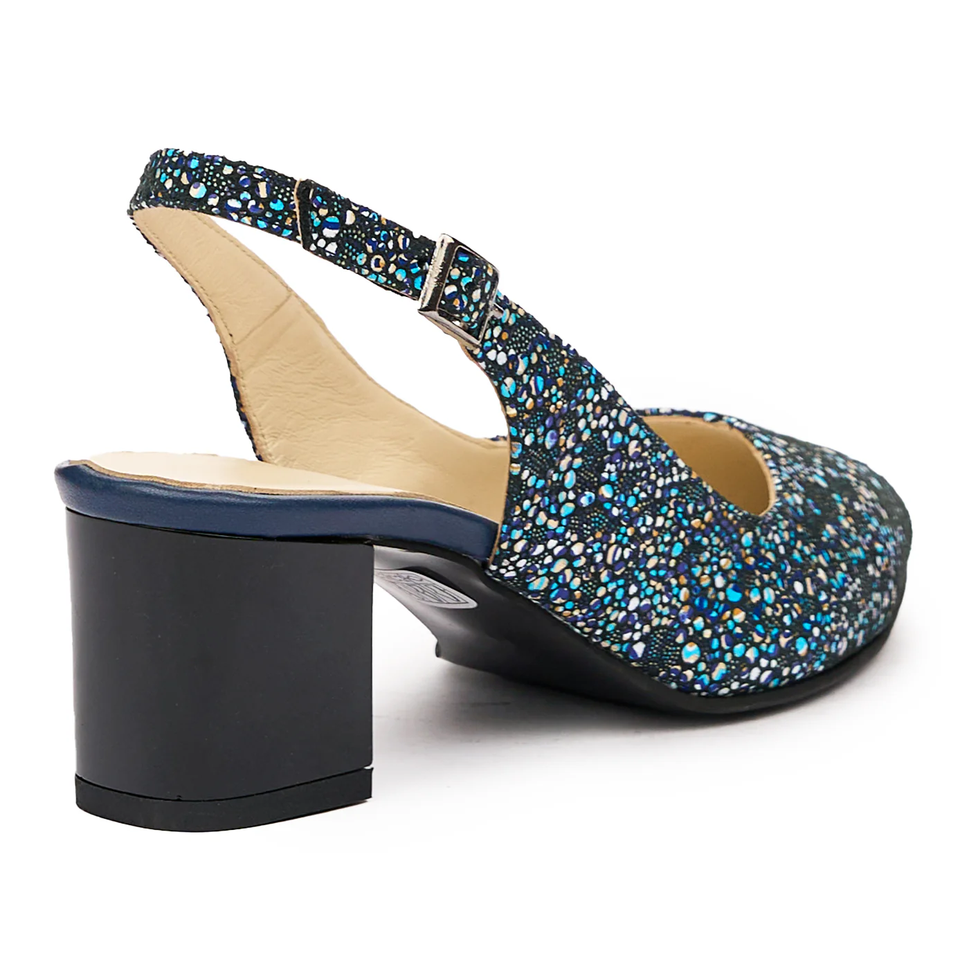 Sandale elegante din piele naturala cu toc gros 5839 - Image 2