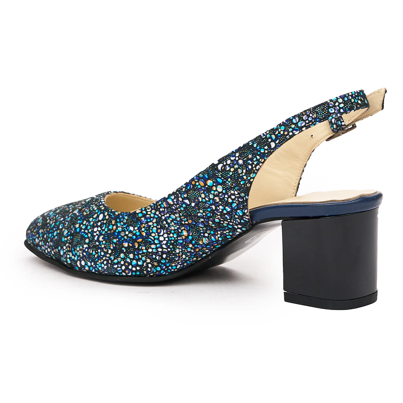 Sandale elegante din piele naturala cu toc gros 5839 - Image 3