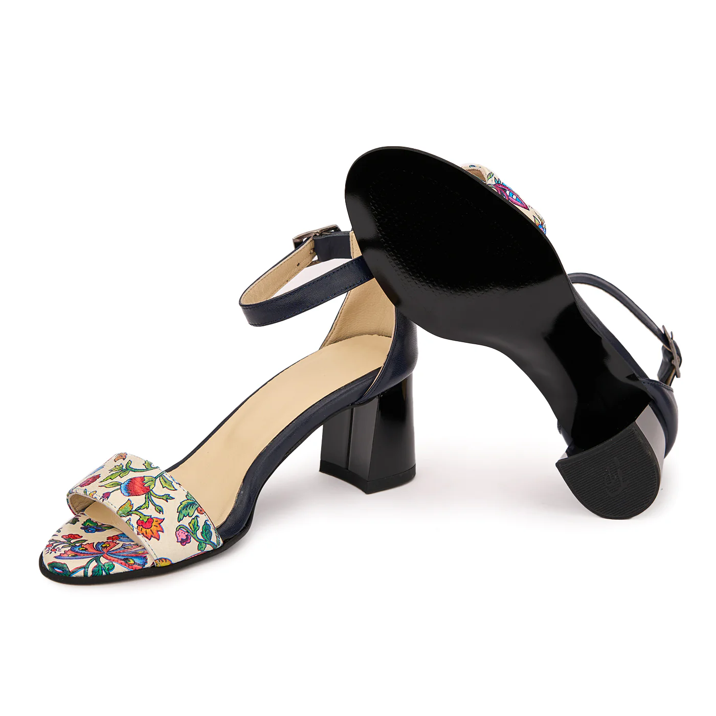 Sandale elegante din piele naturala floral 5802 - Image 3