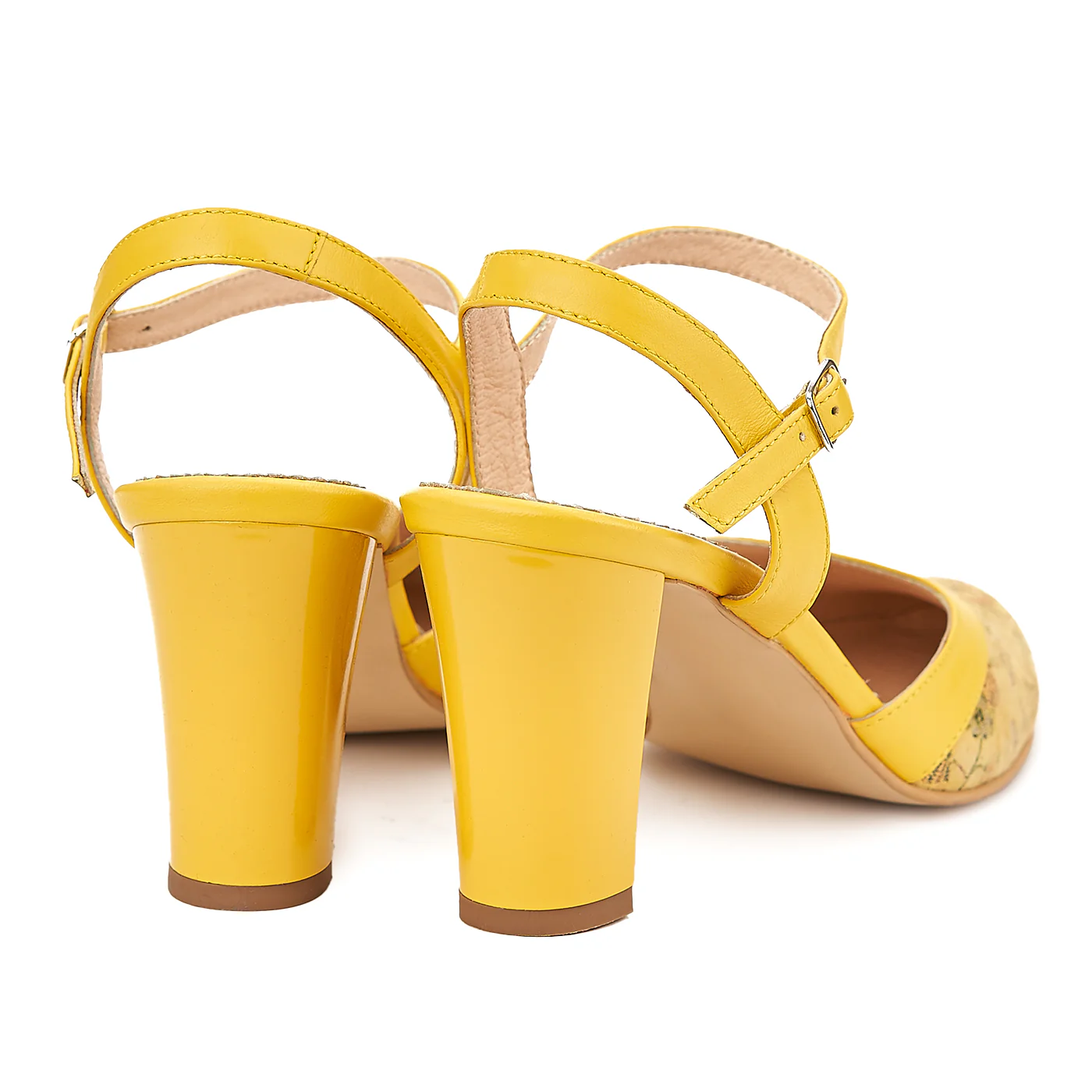 Sandale elegante din piele naturala galbena 5028 - Image 2