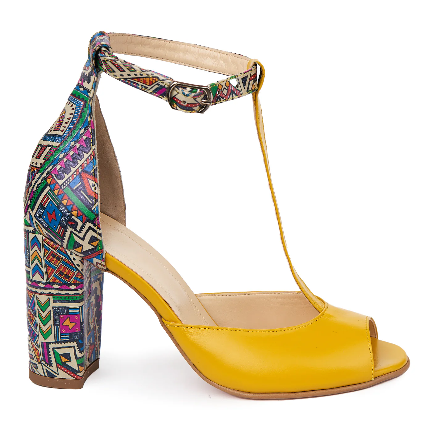 Sandale elegante din piele naturala galbena 5591