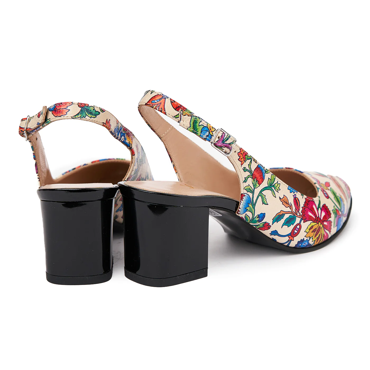 Sandale elegante din piele naturala model floral 5440 - Image 2