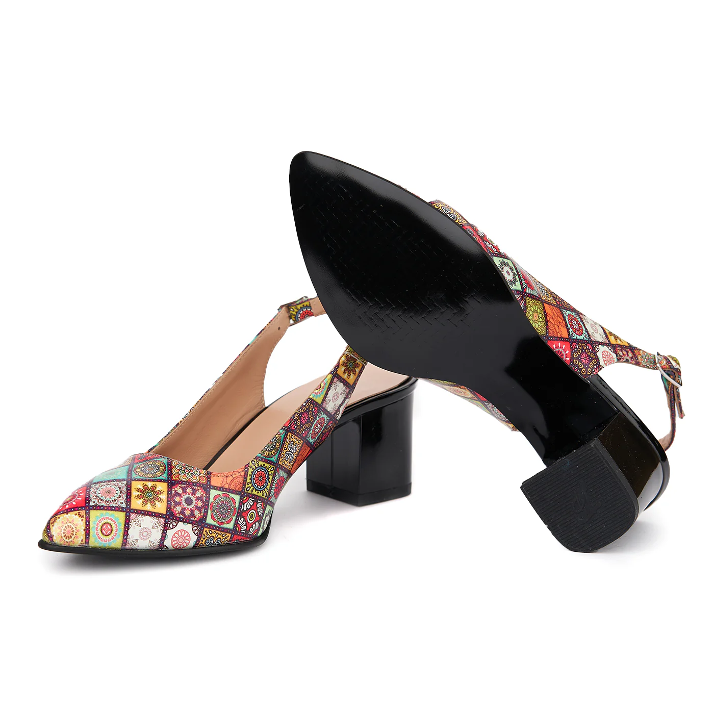 Sandale elegante din piele naturala model geometric 5427 - Image 3