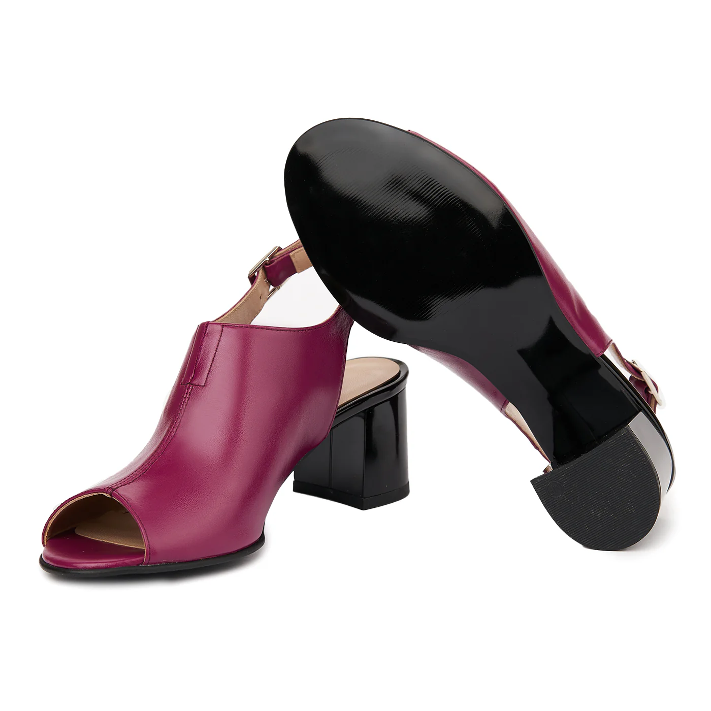 Sandale elegante din piele naturala mov-siclam 5430 - Image 3