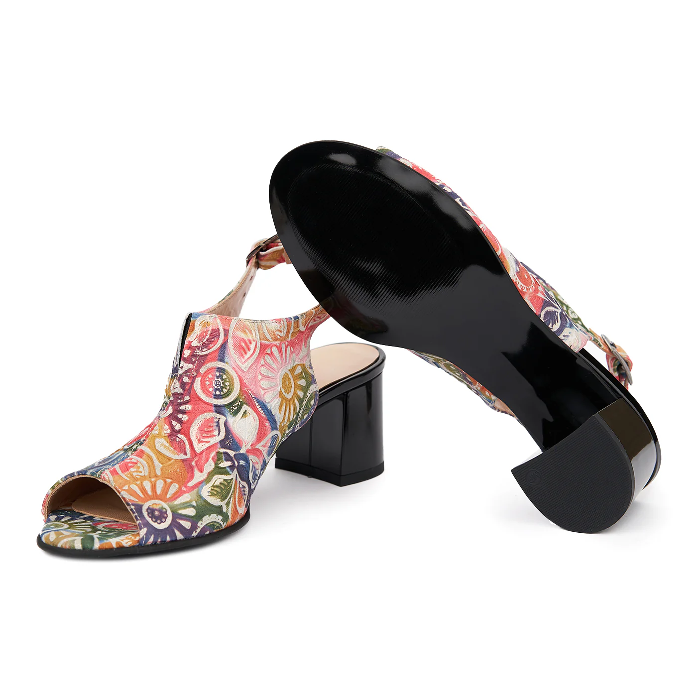 Sandale elegante din piele naturala multicolora 5411 - Image 3