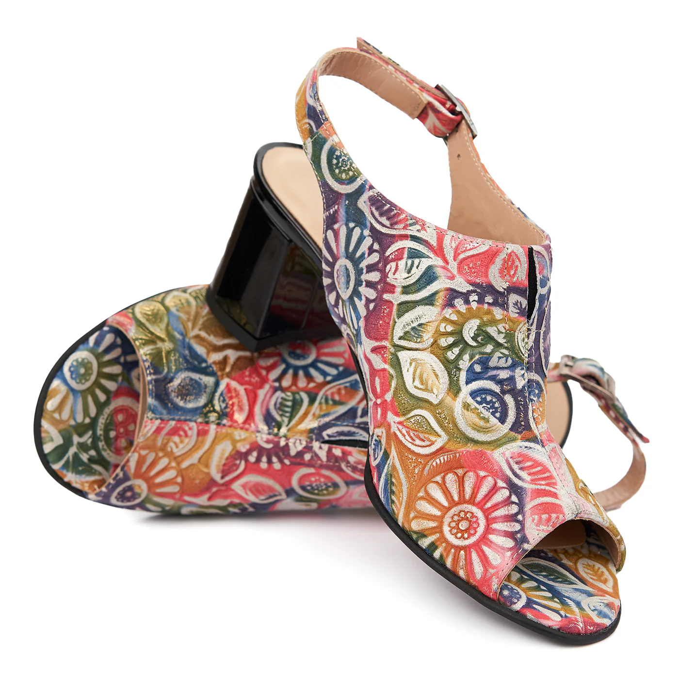 Sandale elegante din piele naturala multicolora 5411 - Image 4