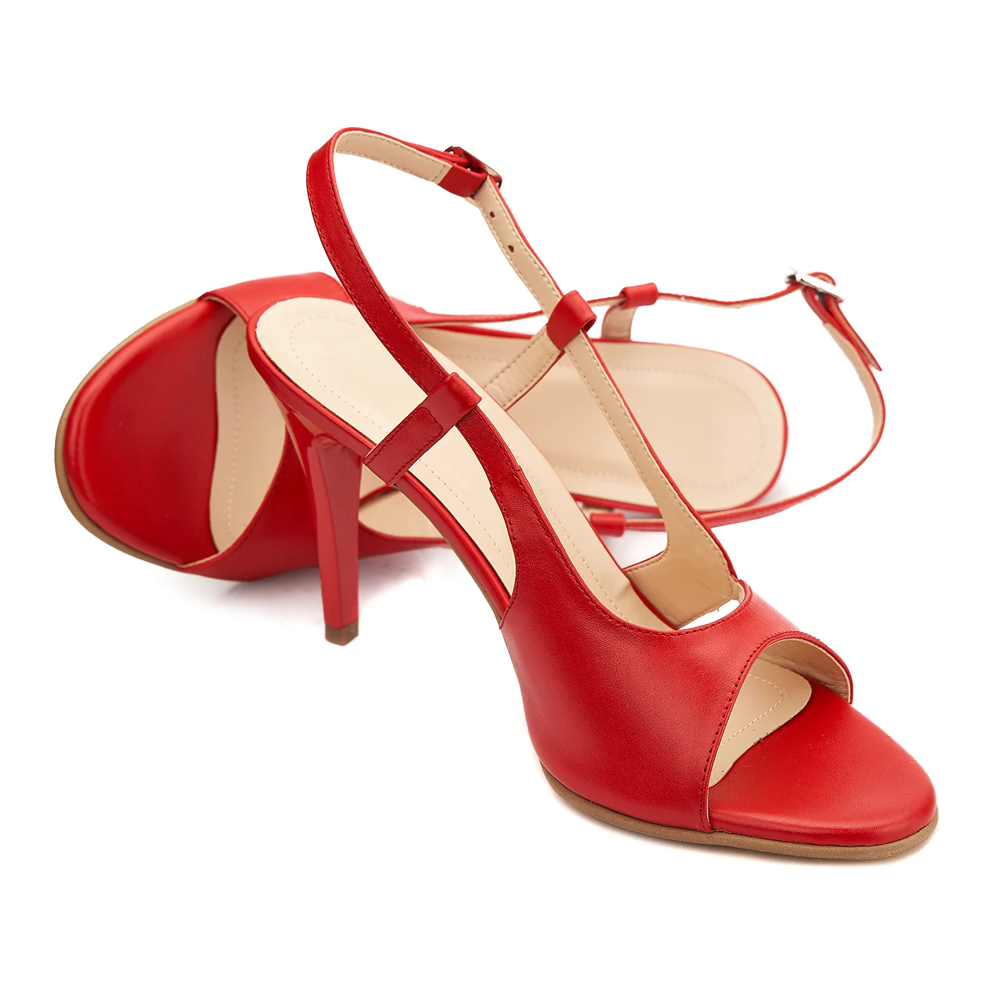 Sandale elegante din piele naturala rosie 5177 - Image 4