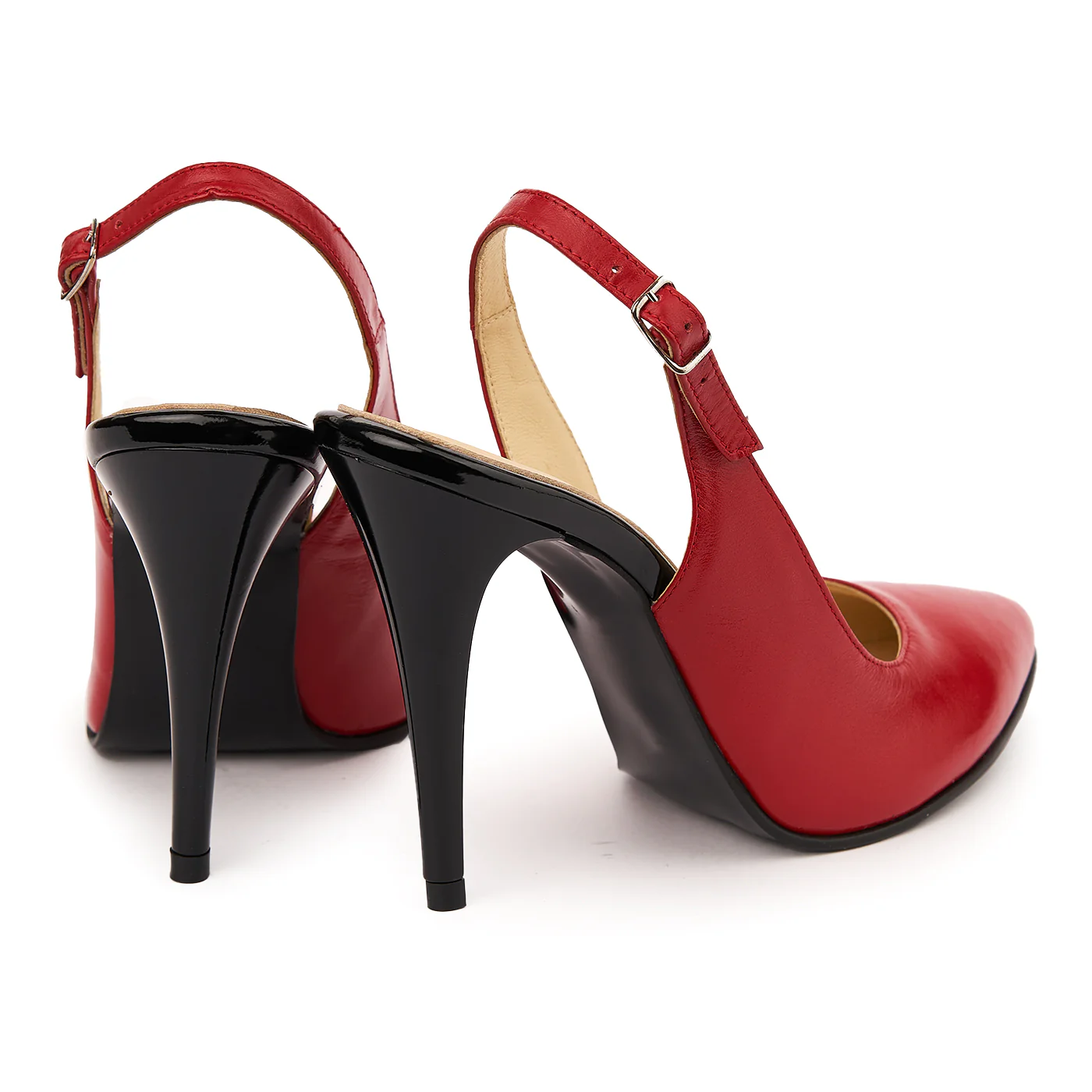 Sandale elegante din piele naturala rosie 5753 - Image 2