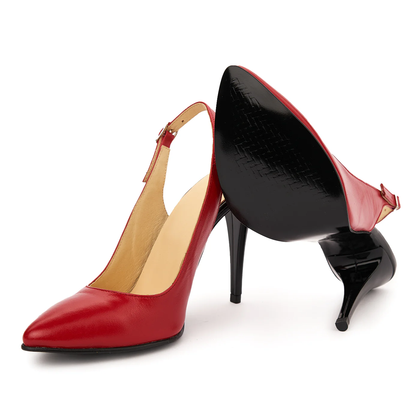 Sandale elegante din piele naturala rosie 5753 - Image 3