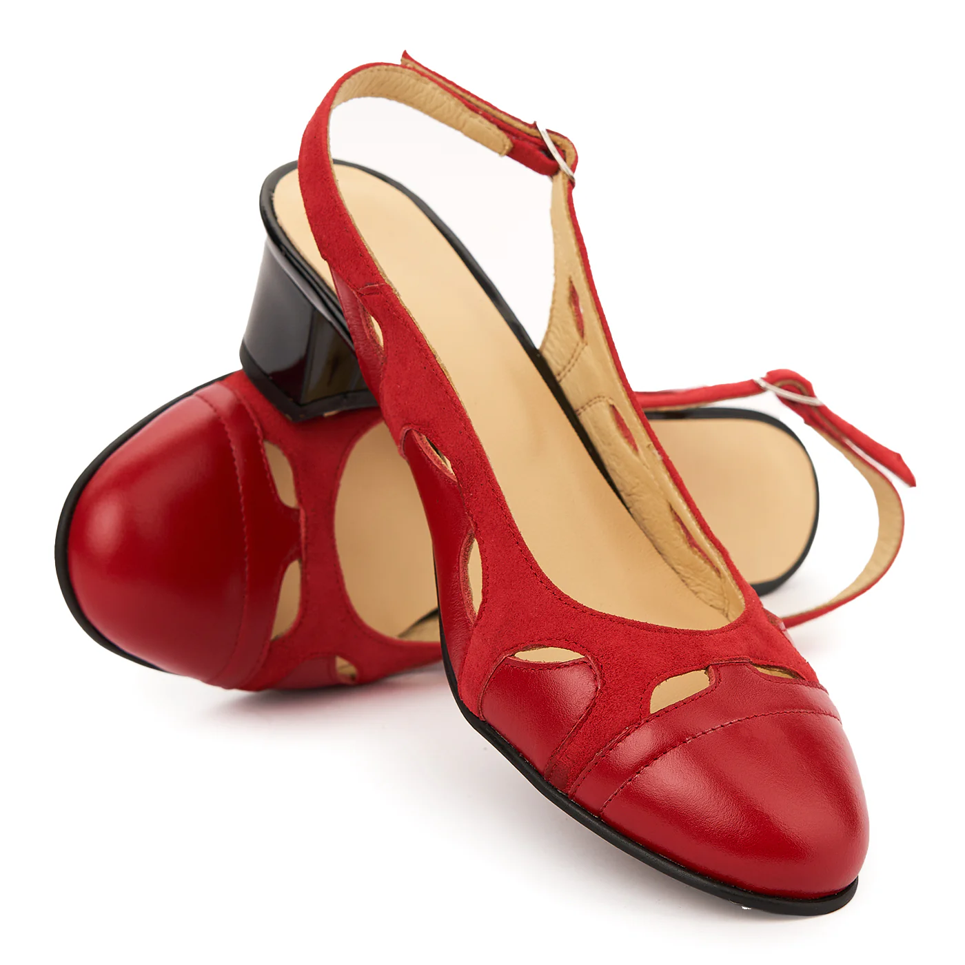 Sandale elegante din piele naturala rosie 5760 - Image 4