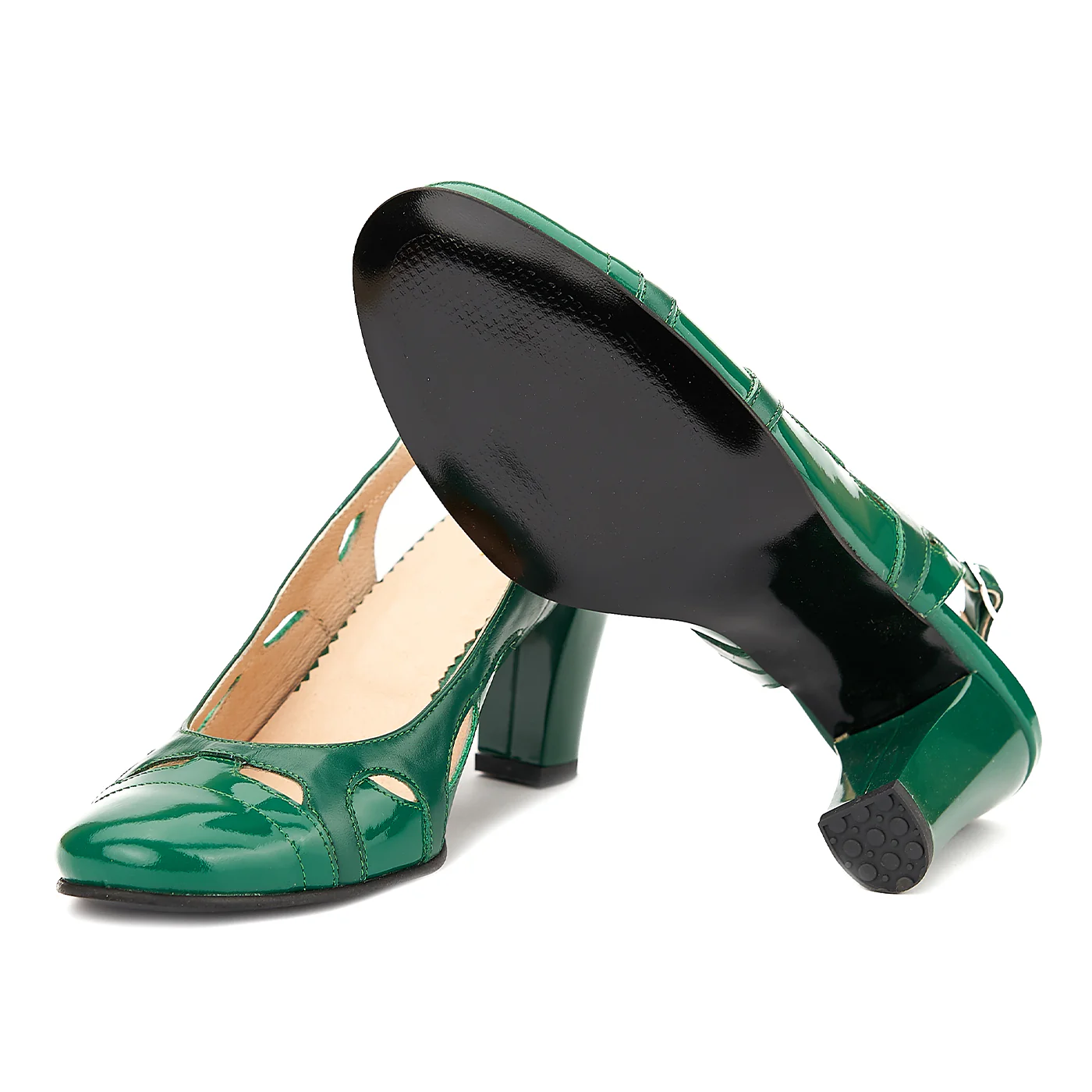 Sandale elegante din piele naturala verde 5007 - Image 3