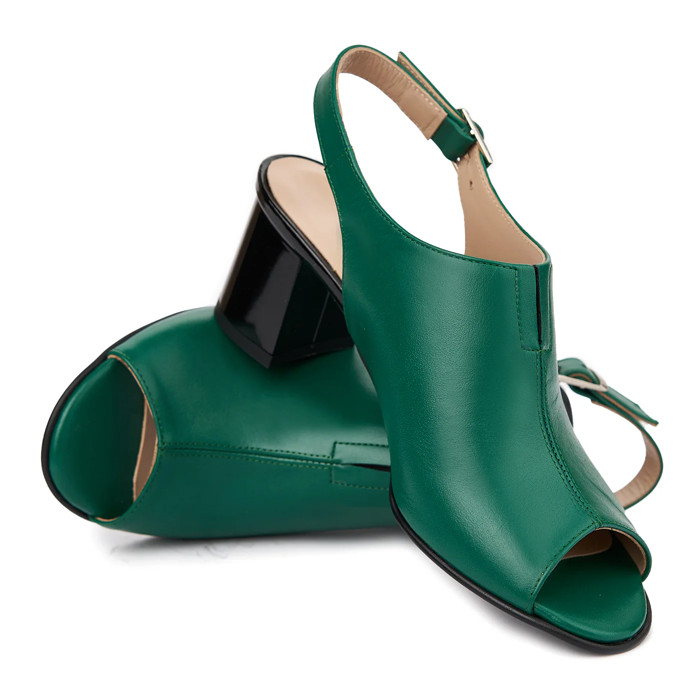 Sandale elegante din piele naturala verde 5410 - Image 4