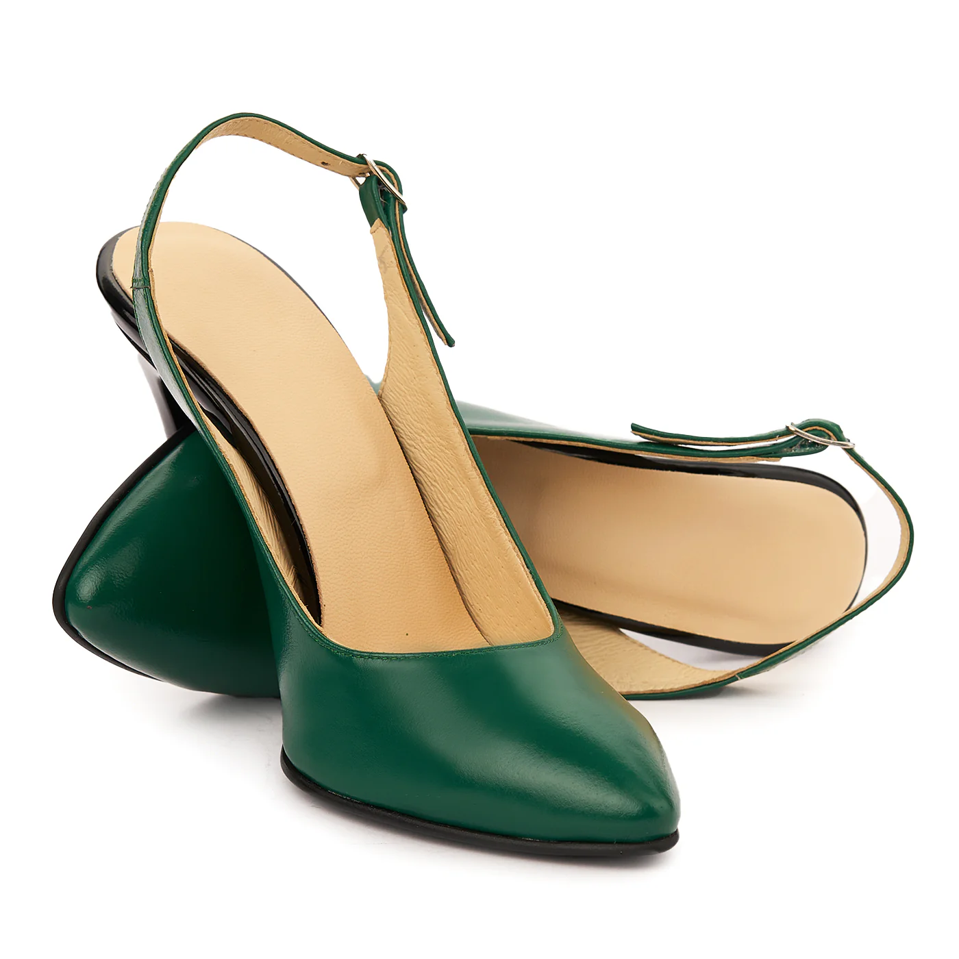 Sandale elegante din piele naturala verde 5755 - Image 4