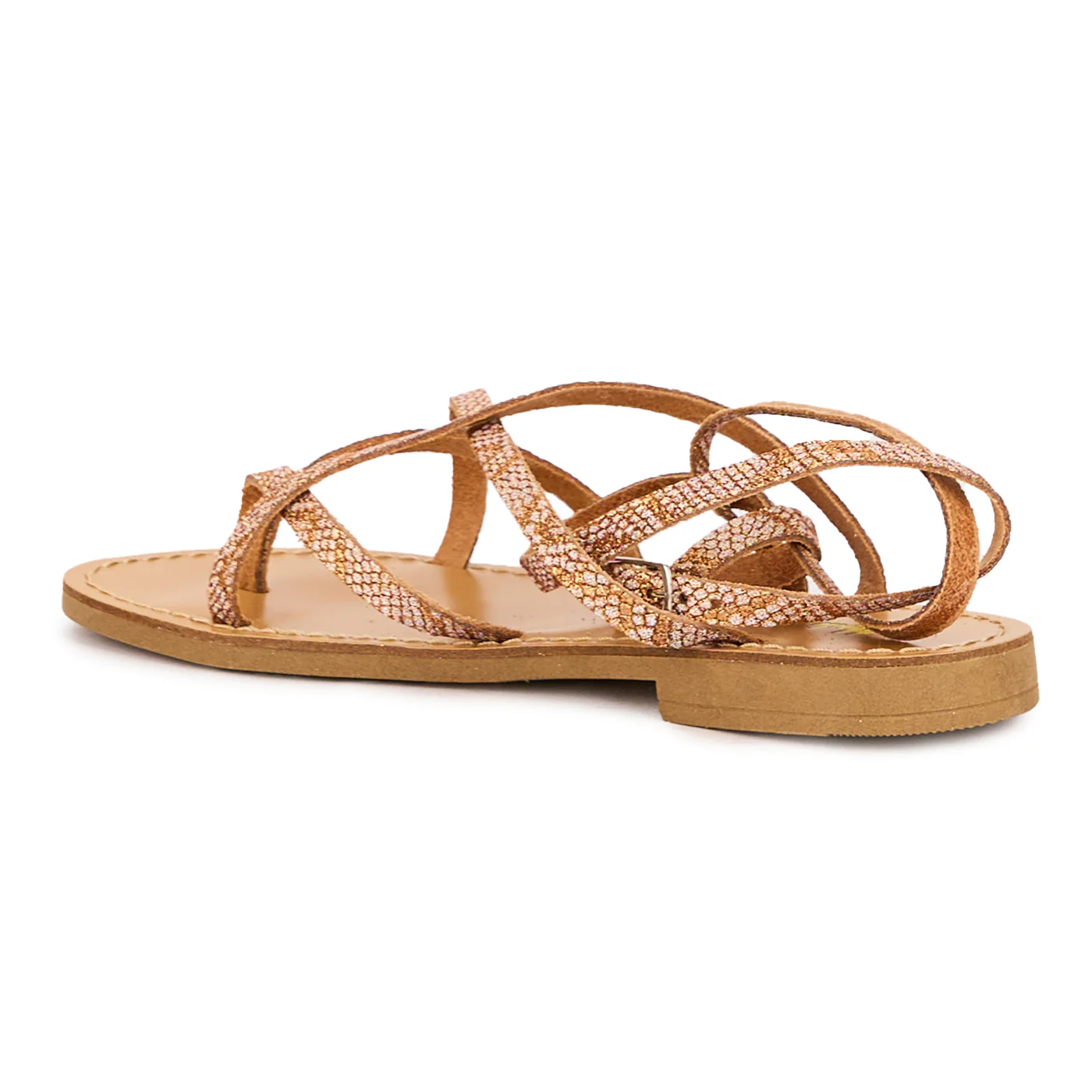 Sandale romane dama din piele naturala multicolor cu talpa joasa 16582 - Image 2